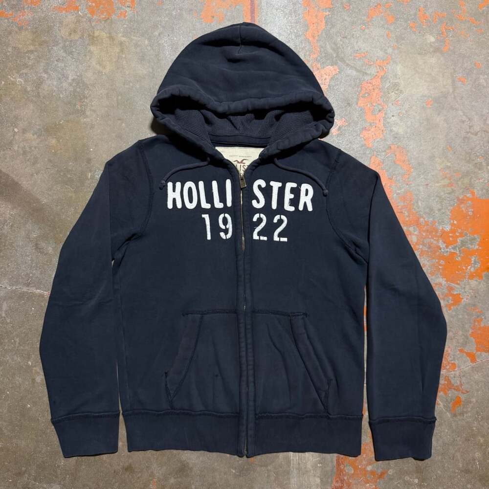 Hollister 1922 Zip Up Hoodie Black